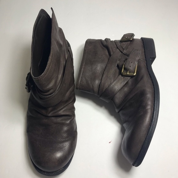 Nine West brown Leather booties Sz 7 - Picture 1 of 7